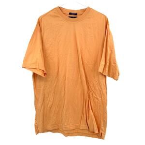Alan Flusser Size Large Orange Short Sleeve T-Shirt Tee‎ Shirt Top 100% Cotton
